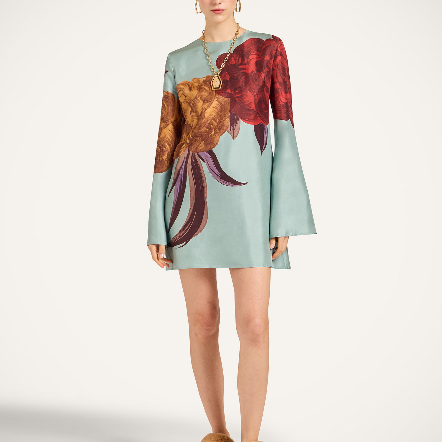 La Doublej Mini Supremes Swing Dress In Green