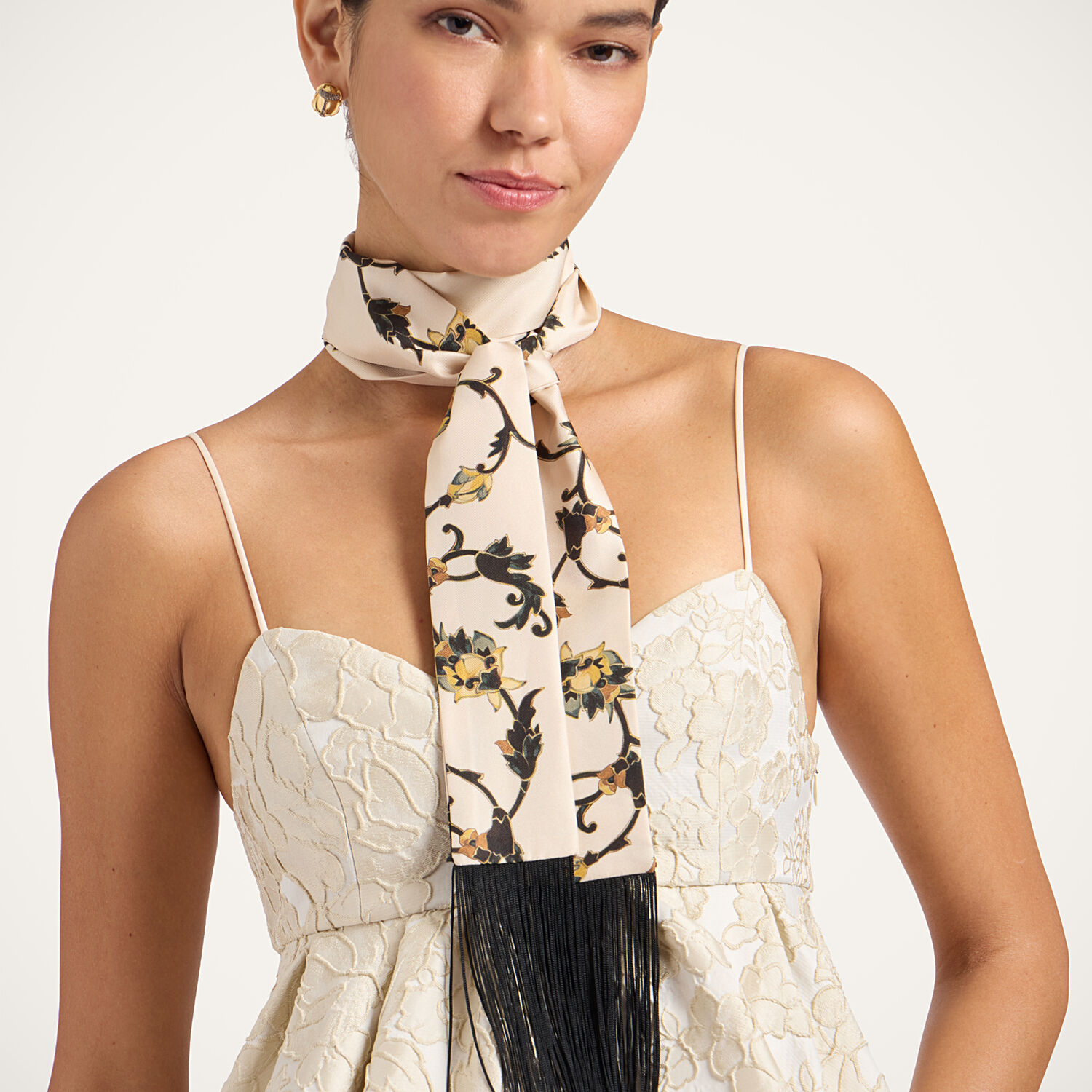 La Doublej Skinny Belt In Buttercup Micro White