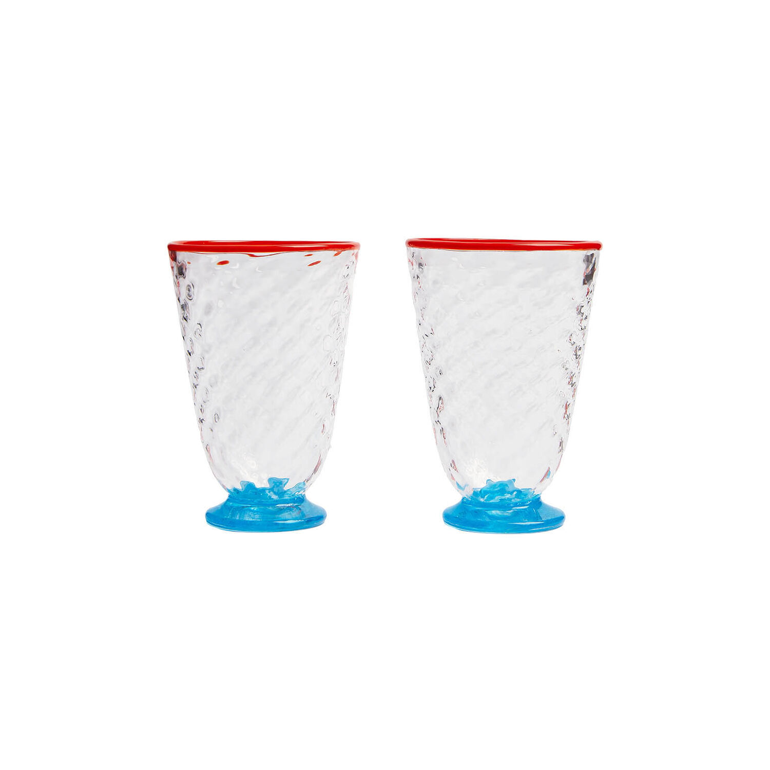 Shop La Doublej Quilted Glasses Set Of 2 In Blue