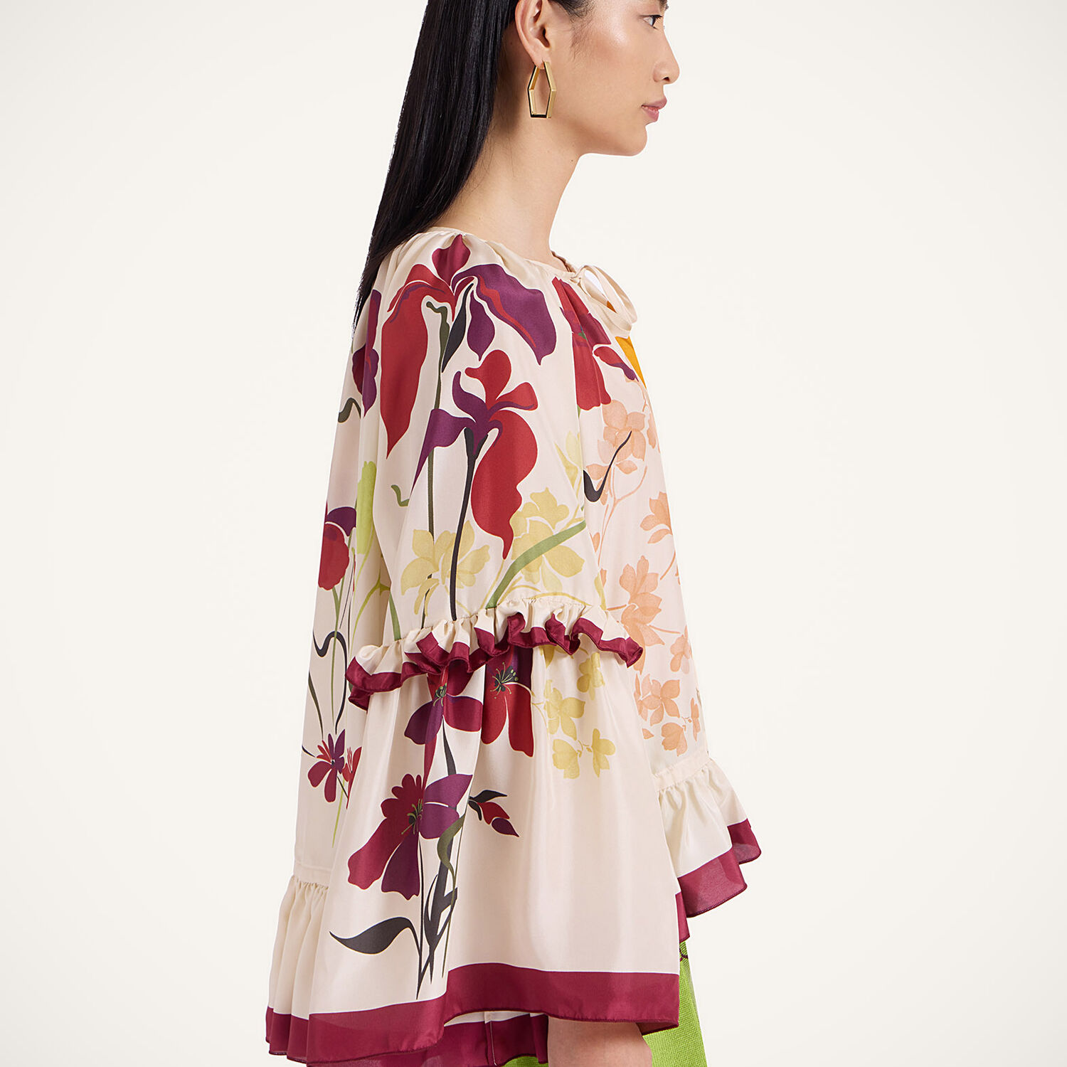 La Doublej Ruffled Blouse In Corsage Placée Ivory