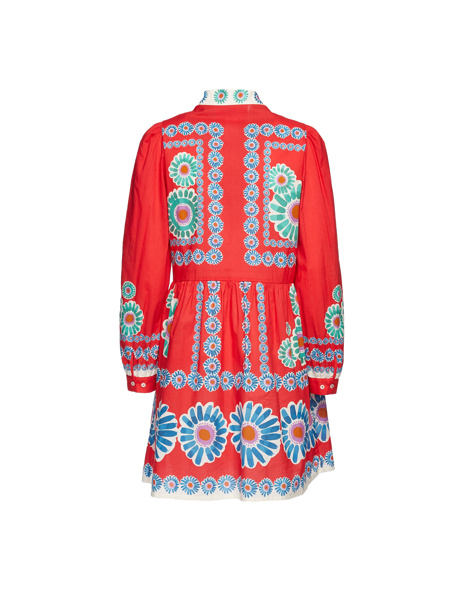 La DoubleJ Shorty Dress Daisy Plac&eacute;e Red DRE0293COT028DAY0007