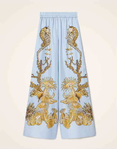 La DoubleJ Palazzo Pants Oceania Plac&eacute;e Light Blue TRO0026SIL026OCE01BU01
