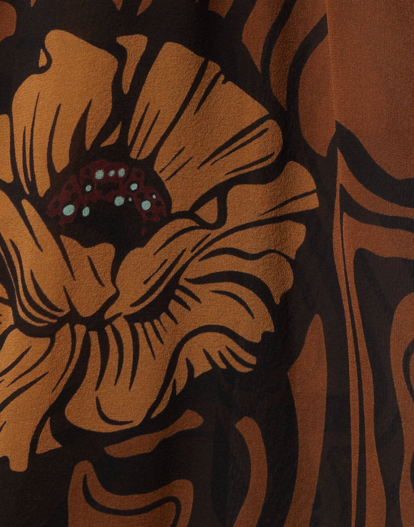 La DoubleJ Cerere Blouse Big Blooms Plac&eacute;e Brown SHI0086SIL014PFI06BR02