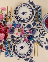 La DoubleJ Large Tablecloth La DoubleJ Large Tablecloth Wildbird Placée Blue TBC0018LIN008BIR04BU03