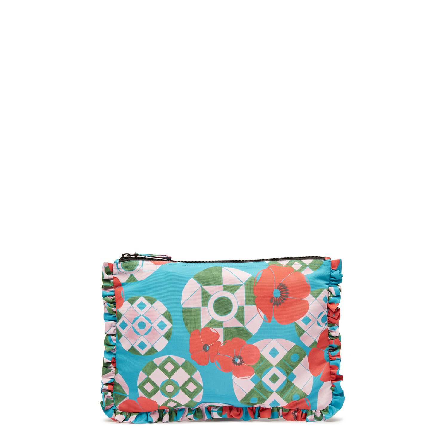La Doublej Floral-print Hand Pochette In Nectar