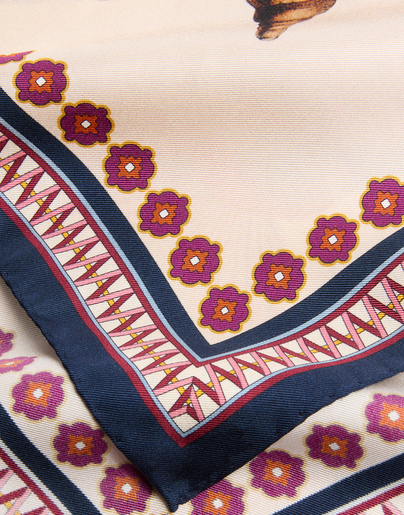 La DoubleJ Foulard 45 La DoubleJ Foulard 45 Zooflora Turtlair Ivory SCA0065SIL006TRL02WH04