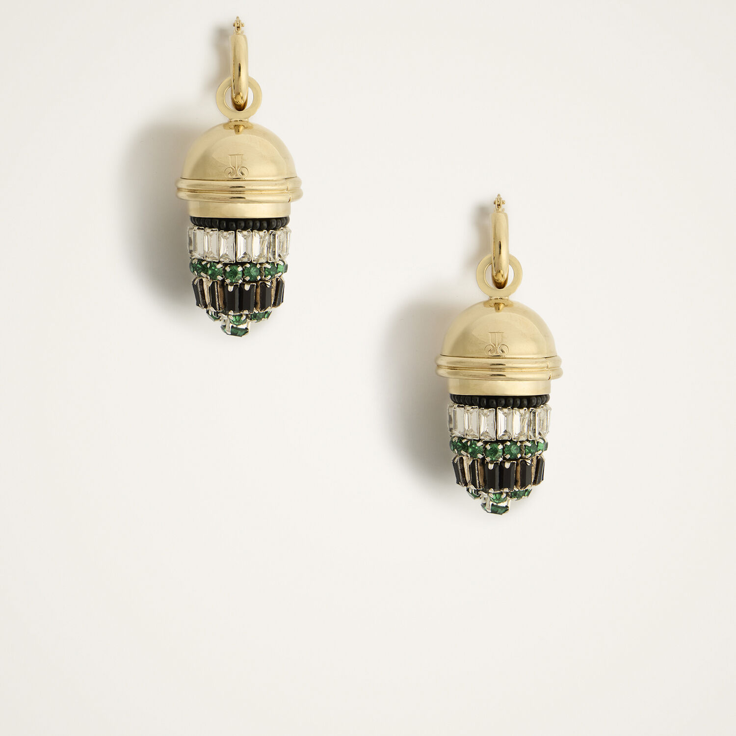  La Doublej Earrings Women - Lantern Earrings 24k Gold Plate & Crystal Embroidery One Size 65% Brass 37% Acrylic 3% Glass 
