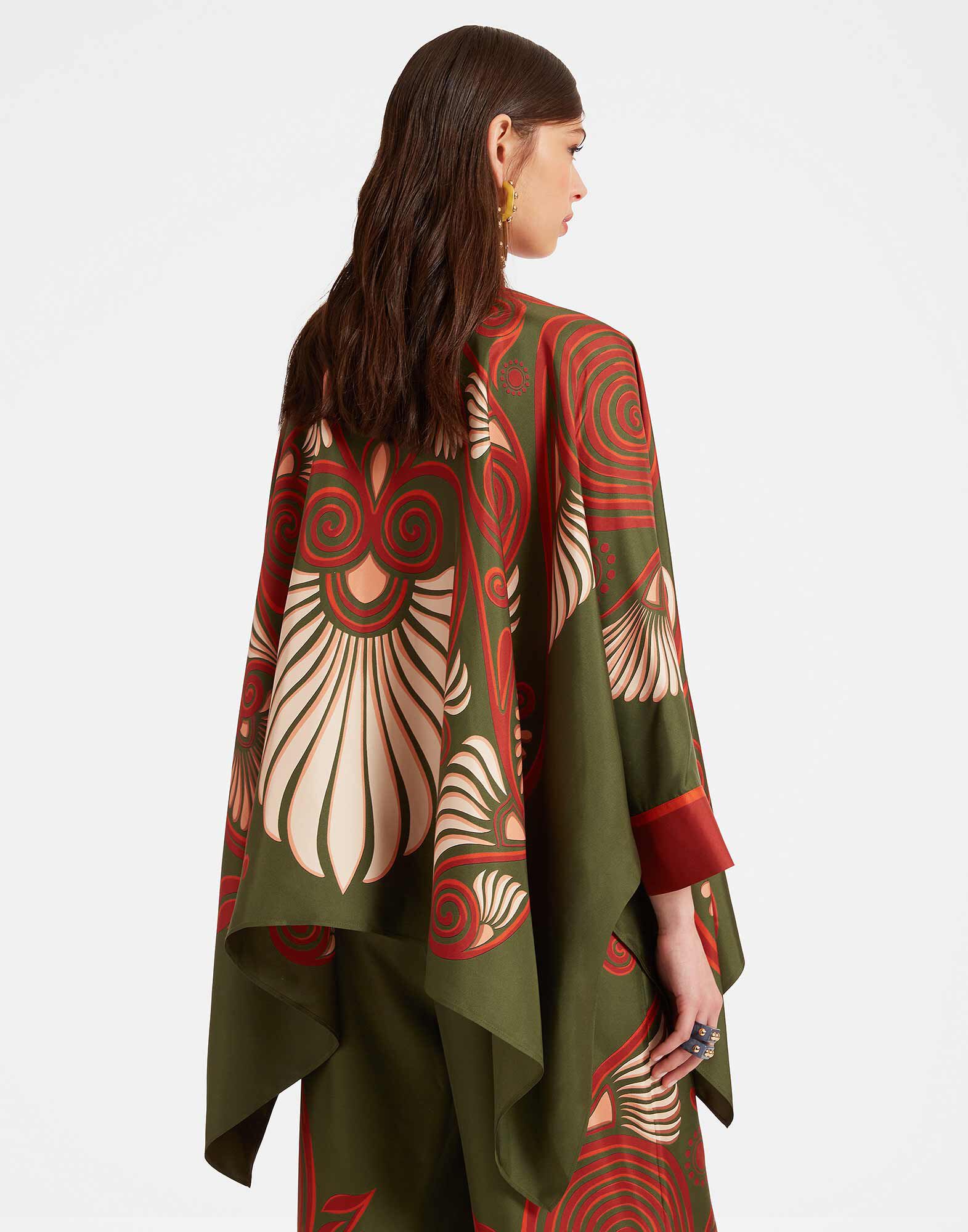 La DoubleJ Foulard Shirt Kerylos Plac&eacute;e Dark Green SHI0059SIL006KER01GR03