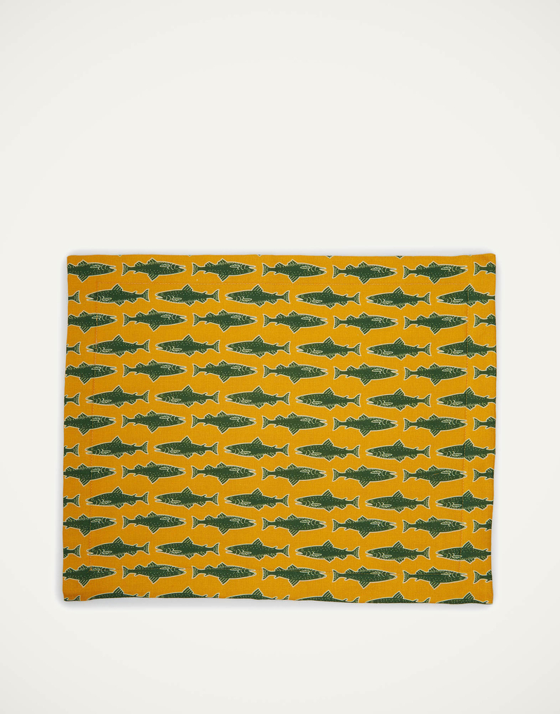 La DoubleJ Placemat Set Of 2 La DoubleJ Placemat Set Of 2 Como Fish Yellow TBM0001LIN005CMF0001