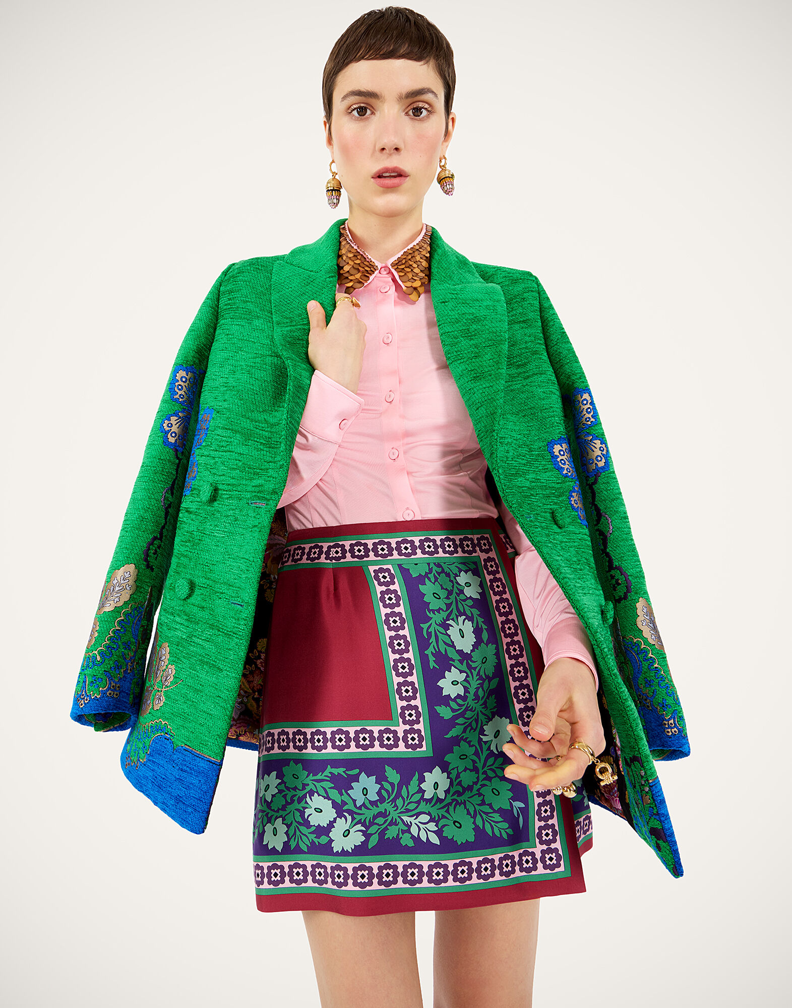 La DoubleJ Fitted Shirt Solid Pink SHI0157JER074SOLIDPI01