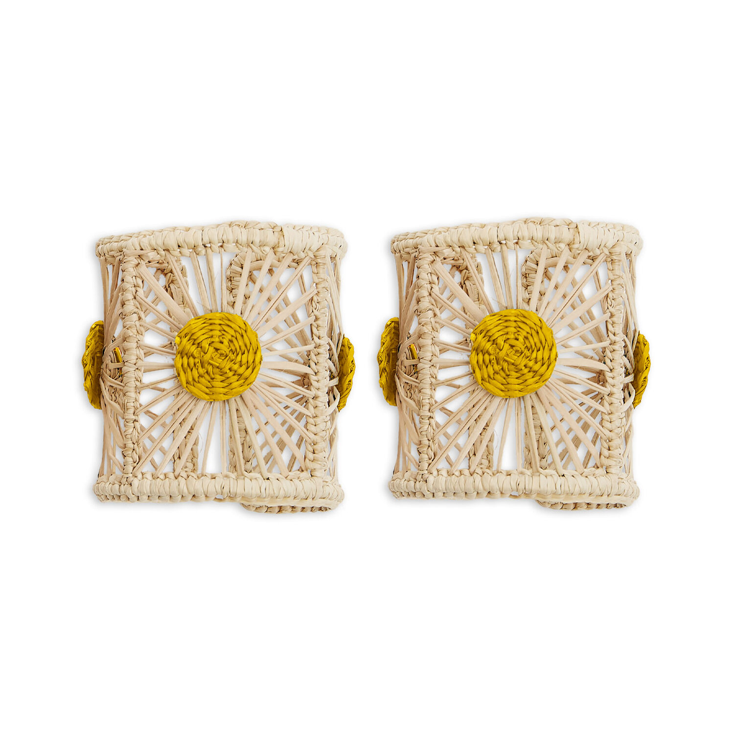La Doublej Napkin Rings Set Of 2 In Yellow