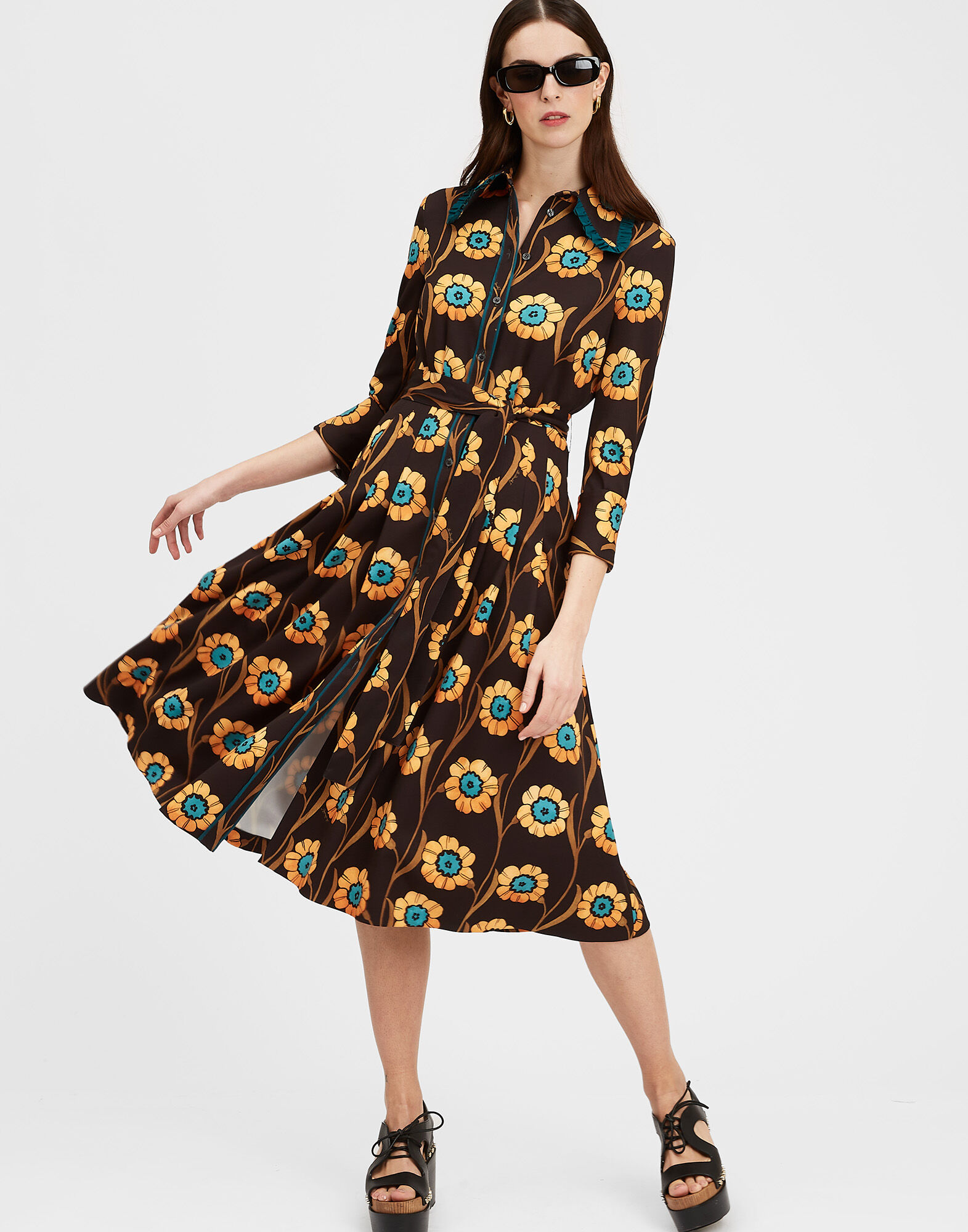 La DoubleJ La Comasca Shirt Dress Daisychain Black DRE0637JER034ROP01BL01
