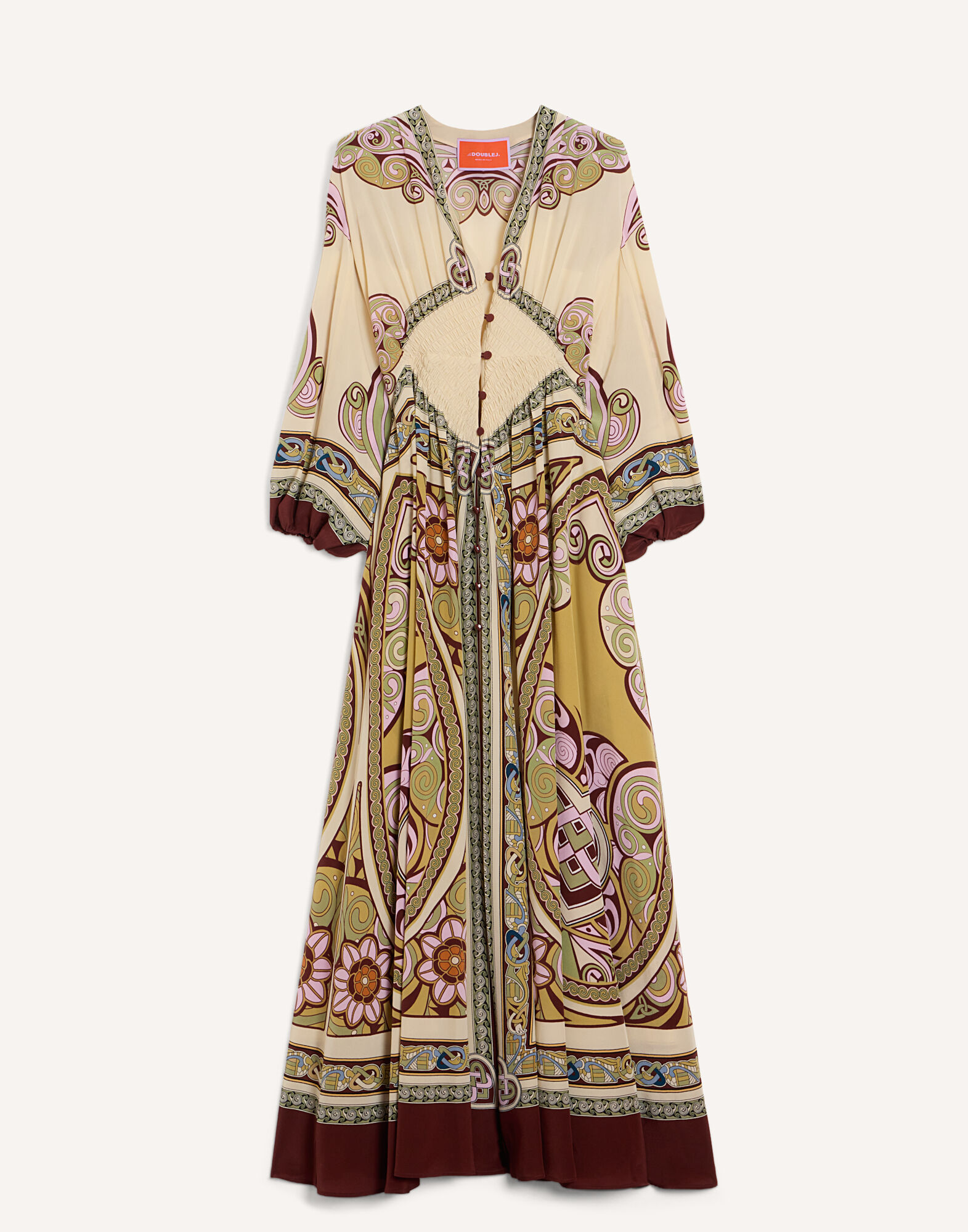 La DoubleJ Long Camerino Dress Kells Plac&eacute;e Light Green DRE0720CRE010KEL03GR01