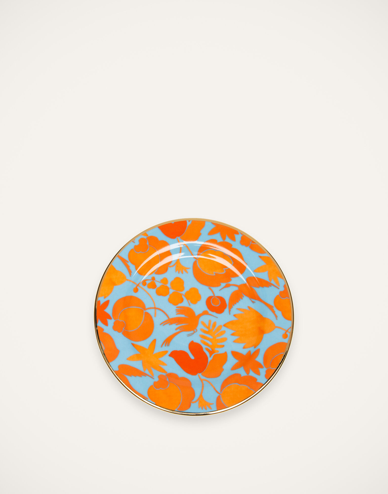 La DoubleJ Dessert Plate Set of 2 Wildbird Azzurro/Arancio DIS0023CER001CER0011