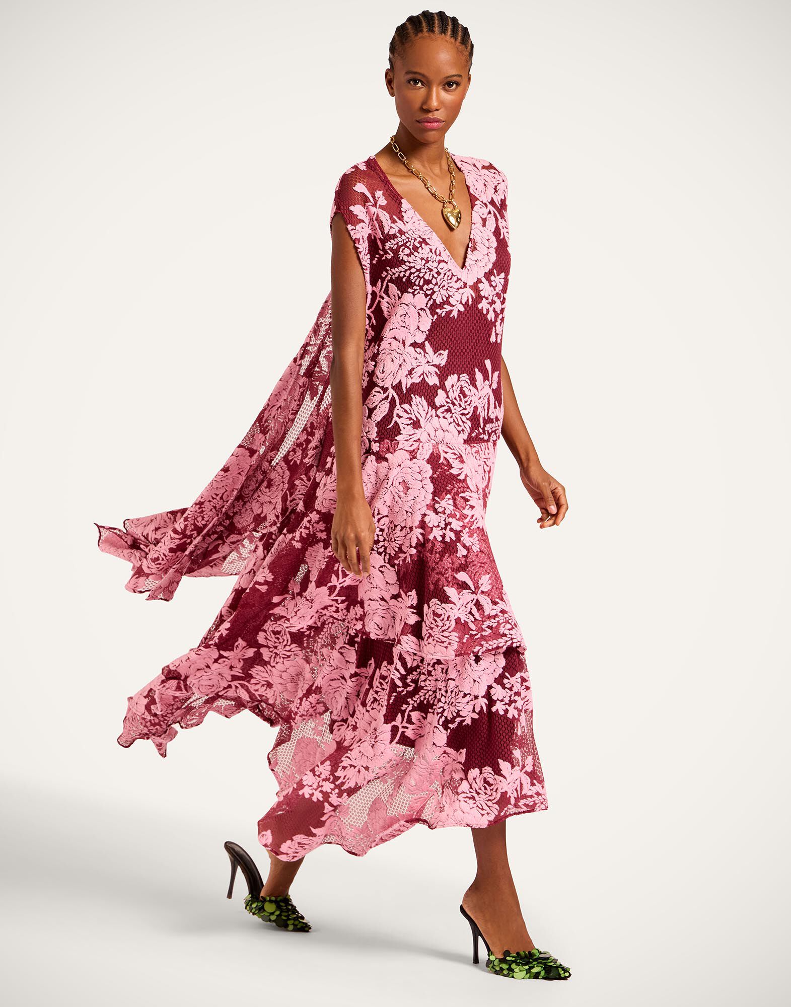 La DoubleJ Do It All Lacey Dress Solid Pink DRE1003LAC005BIC01PI01