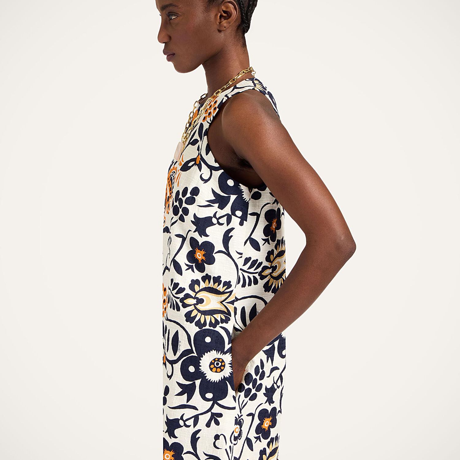 La Doublej Racer Floral-print Mini Dress