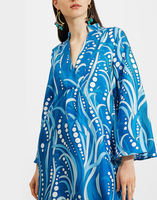 LaDoubleJ Silk Kaftan Polipo Blu DRE0009SIL001POL0001