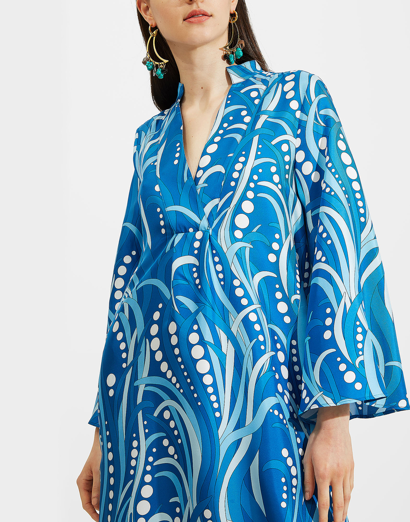 LaDoubleJ Silk Kaftan LaDoubleJ Silk Kaftan Polipo Blu DRE0009SIL001POL0001