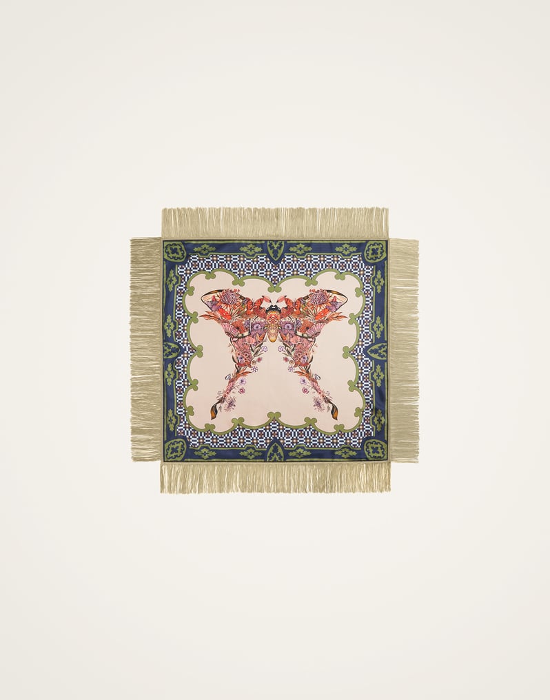 La DoubleJ Reversible Fringe Foulard 90 La DoubleJ Reversible Fringe Foulard 90 Mariposa Placée Celeste SCA0073SIL006MAR07BU12