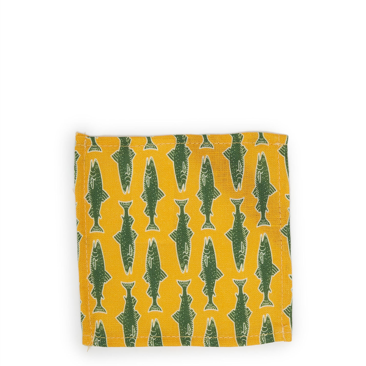 Shop La Doublej Small Napkins Set Of 4 In Como Fish Yellow Small