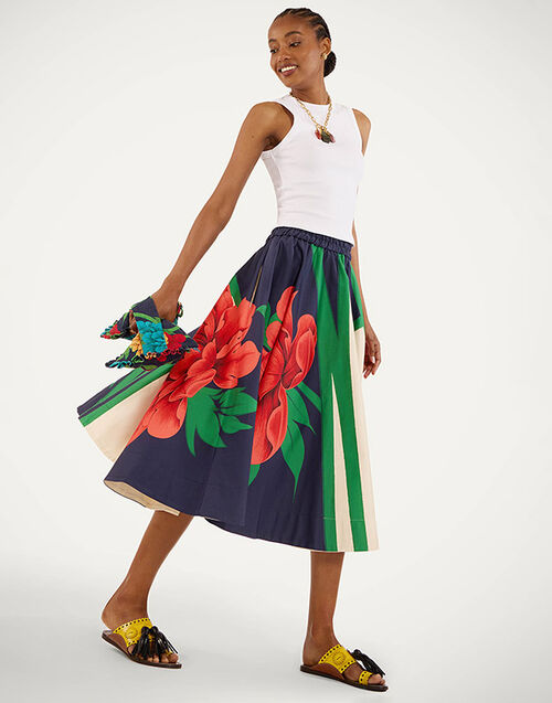 La DoubleJ Ballerina Skirt Queen Peony Plac&eacute;e Blue SKI0199COT094QPE02BU03
