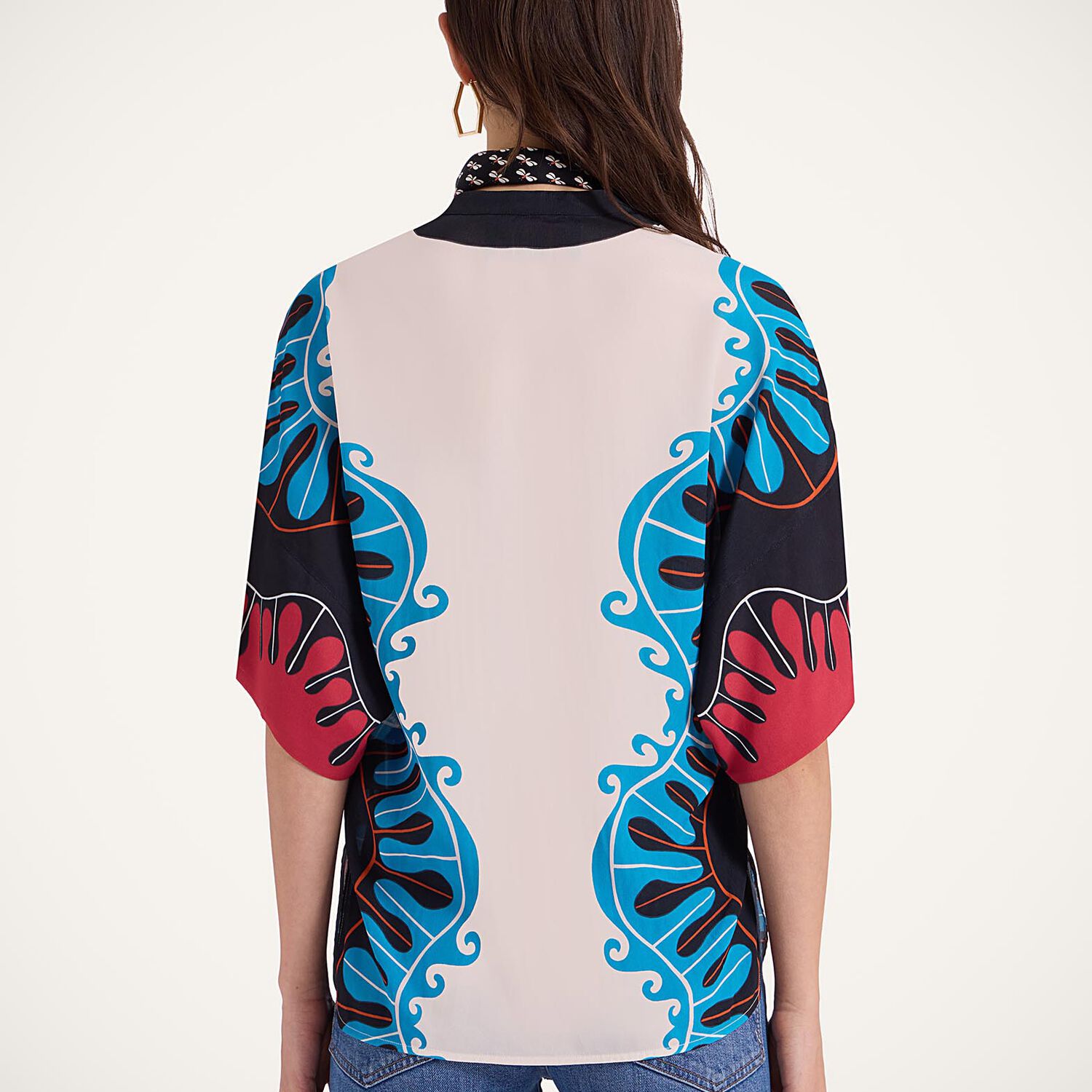 La Doublej X Estelle Blouse Pacific Placee Shirt In Pacific Placée Blue Petrol