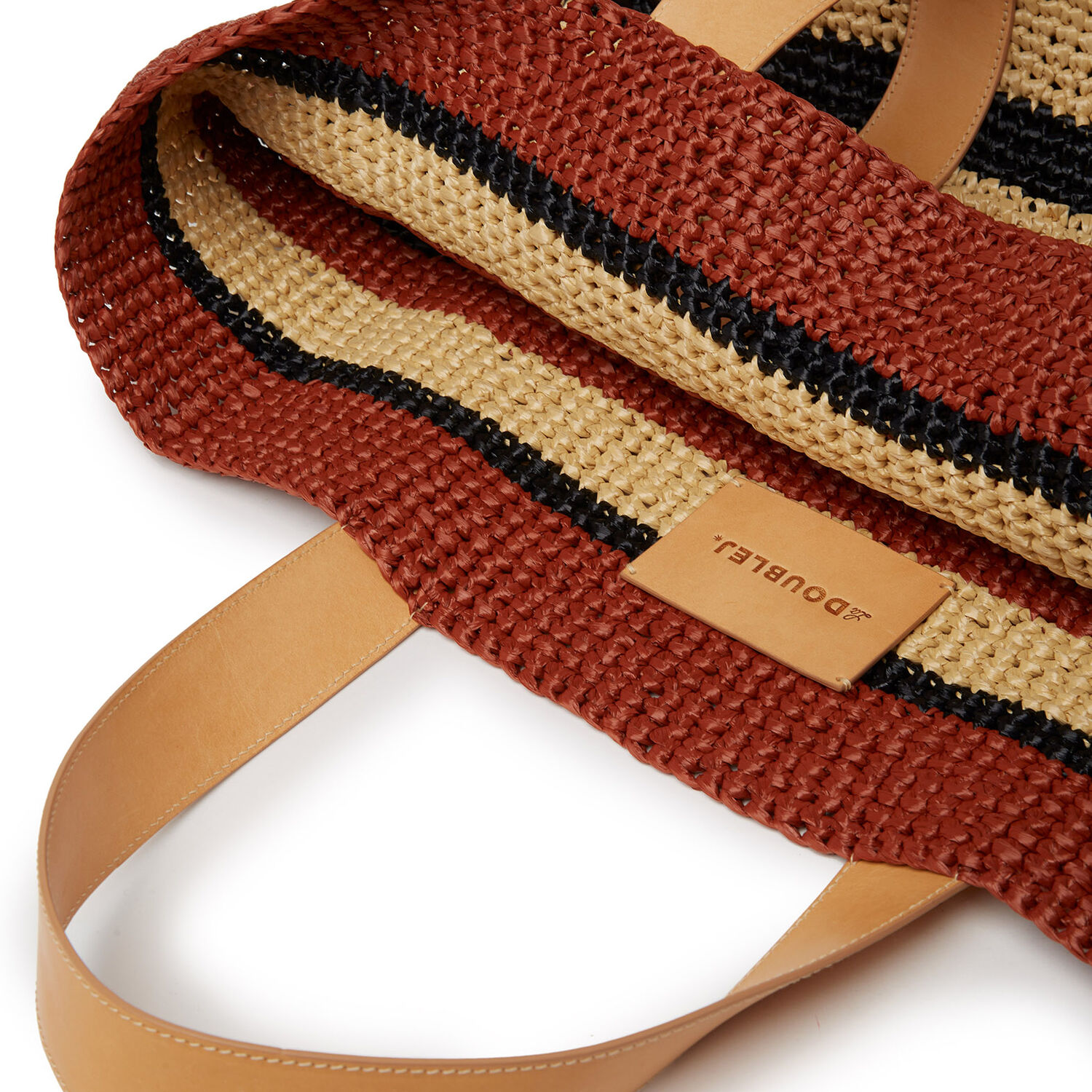 La Doublej Tote Raffia Bag In Multicolor Black