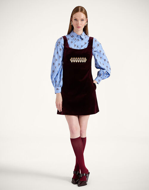 La DoubleJ Ella Mini Dress Solid Burgundy DRE0774VEL011SOLIDRE02