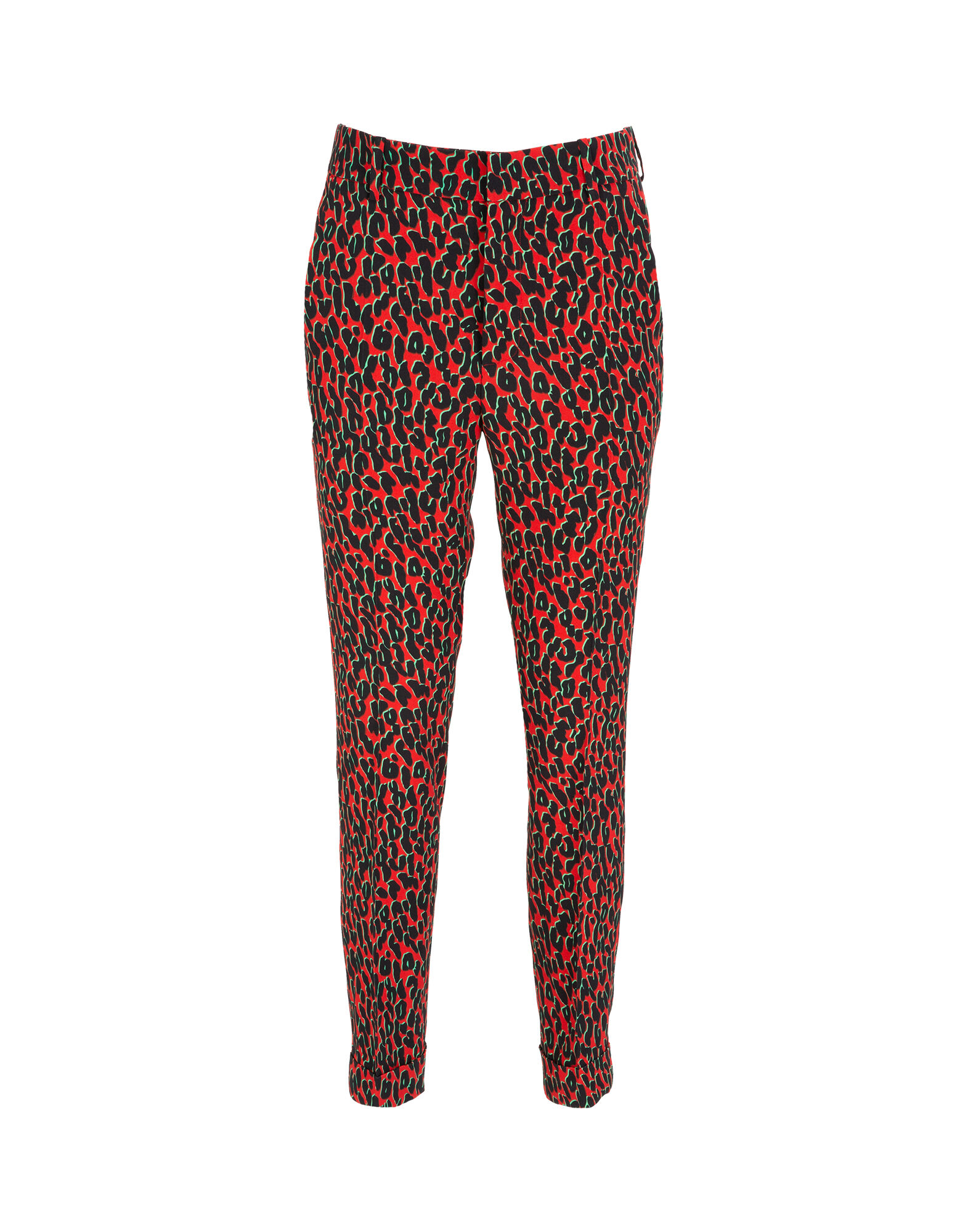 LaDoubleJ Capri Pants Leopard Rosso TRO0009SAB001LEO0002