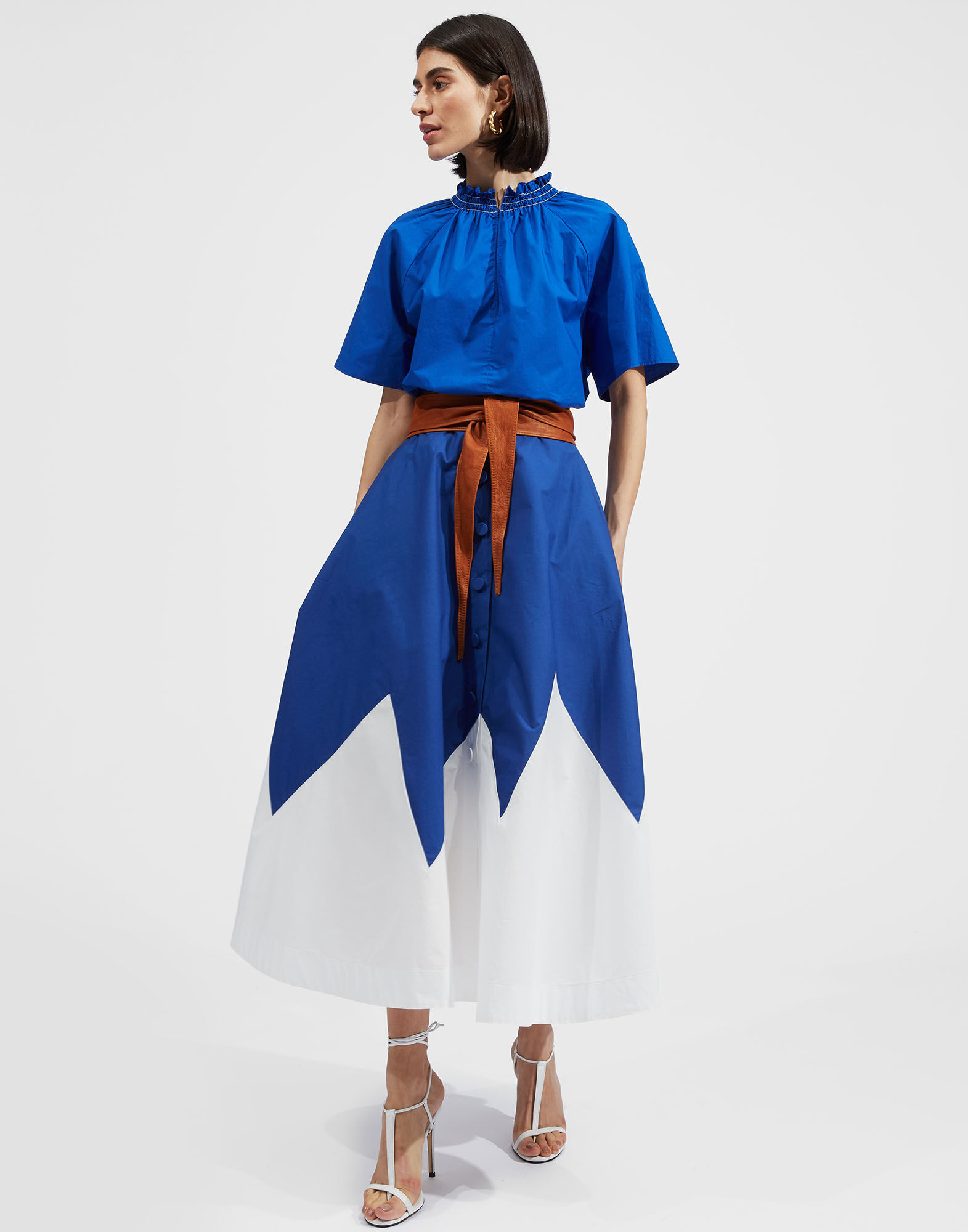 La DoubleJ Holiday Skirt Solid Blue SKI0062COT001BLU0005