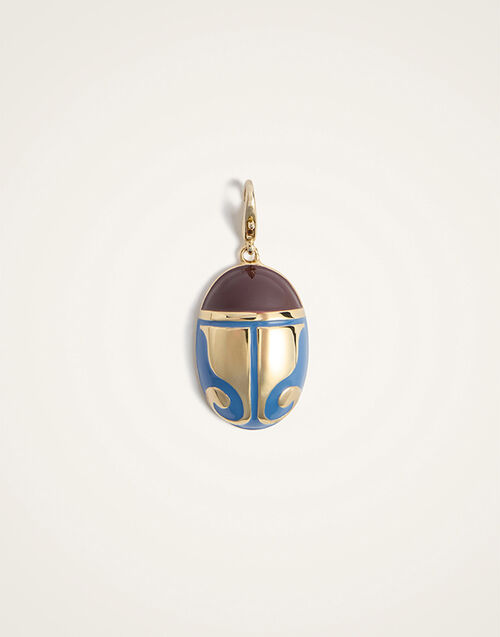 La DoubleJ Mini JJ Scarab Charm 24K Gold Plate & Blue Enamel CHM0026MET002SOLIDBU03