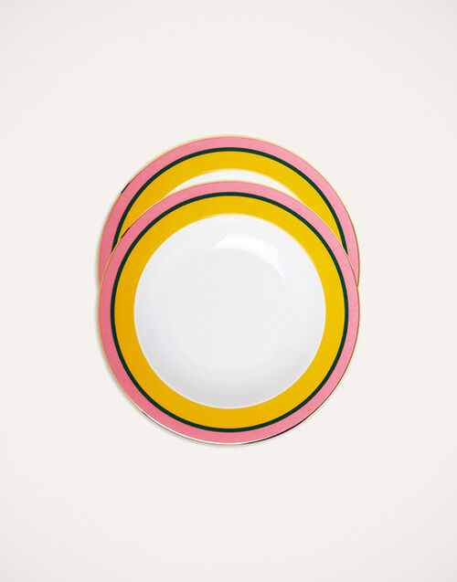 La DoubleJ Soup Plates Set Of 2 La DoubleJ Soup Plates Set Of 2 Rainbow Yellow SOU0002CER001RAI01YE02
