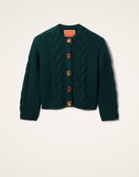 La DoubleJ Portrait Cardigan La DoubleJ Portrait Cardigan Solid Green PUL0211KNI120VA271GR02