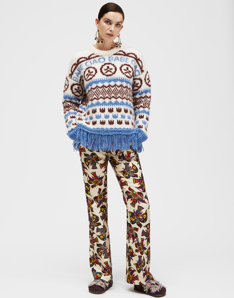 LaDoubleJ Engadina Sweater LaDoubleJ Engadina Sweater Hippie Bianco PUL0042KNI032HIP0002