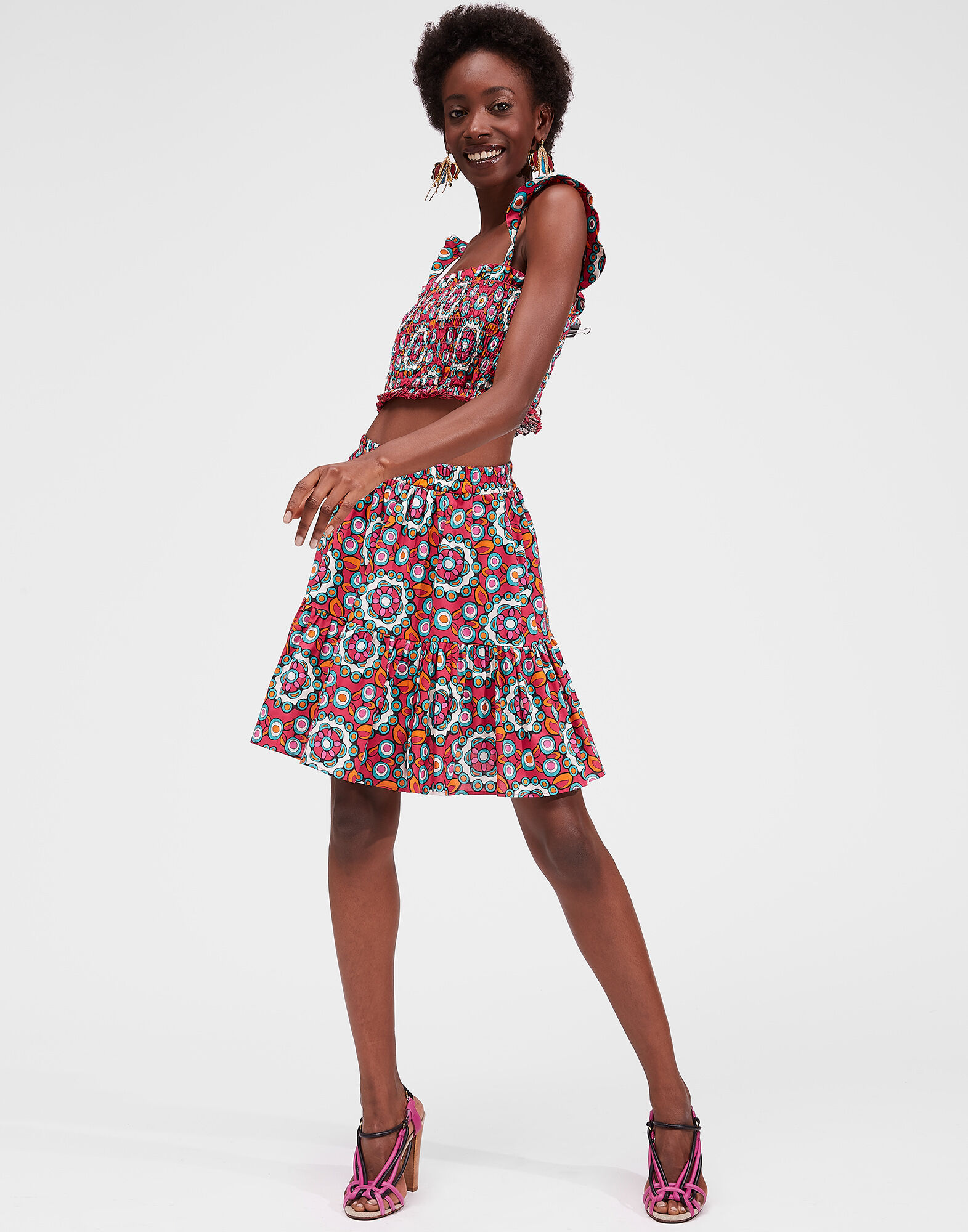 LaDoubleJ Mini Big Skirt Kaleidoscope Fuxia SKI0055COT020KAL0004