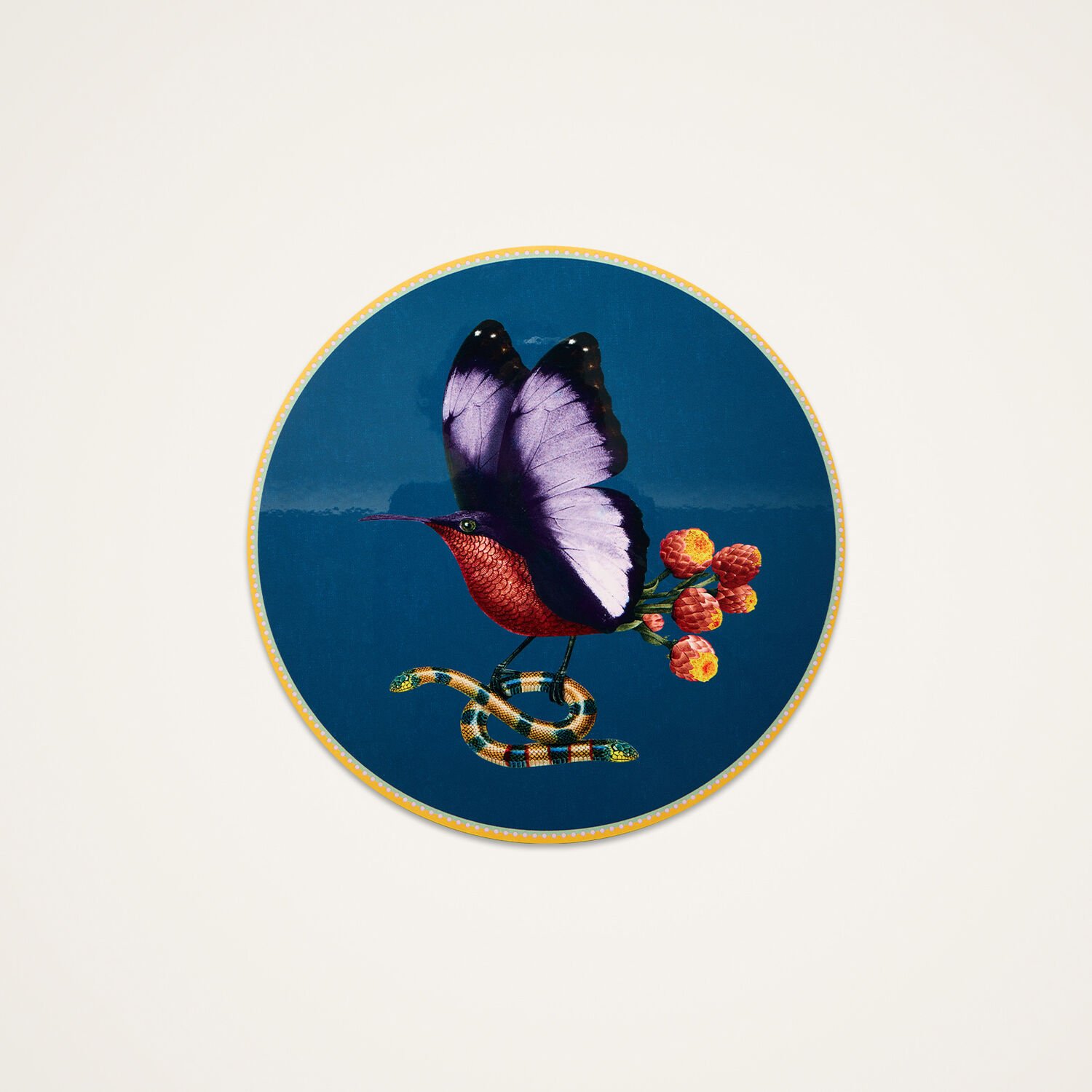La Doublej Disk Placemat In Blue