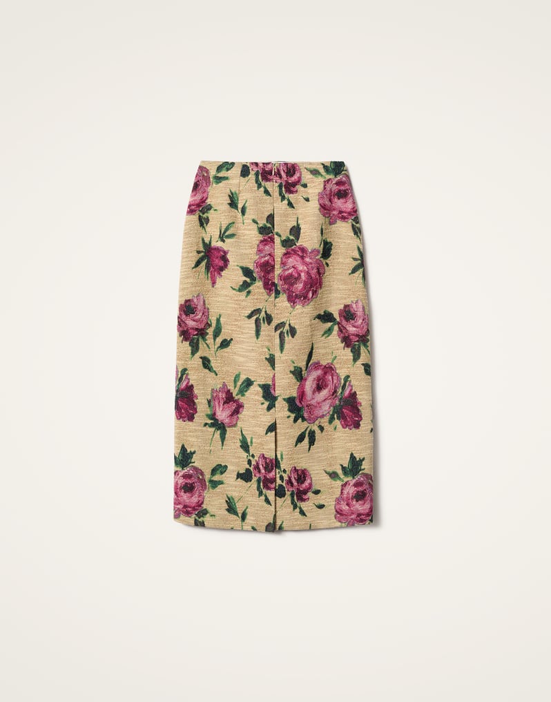 La DoubleJ Pencil Skirt La DoubleJ Pencil Skirt Roses Light Beige SKI0011COT069ROS06BR01