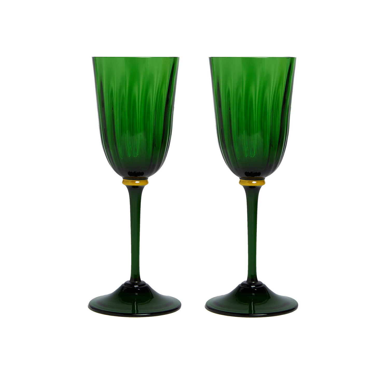 Shop La Doublej Wine Glasses Set Of 2 In Green