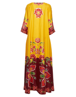 La DoubleJ Muumuu Dress Folk Flowers Giallo Plac&eacute;e DRE0225SIL006FFL0001