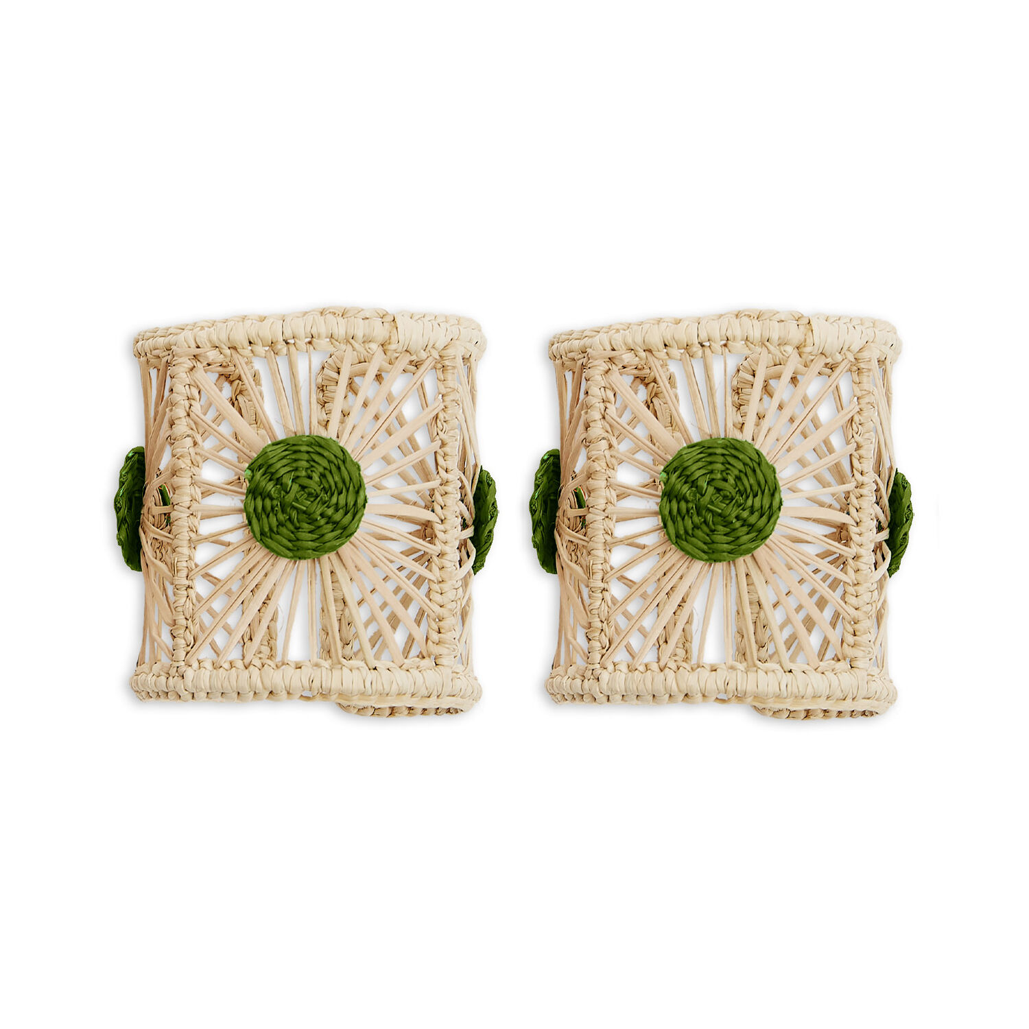 La Doublej Napkin Rings Set Of 2 In Green