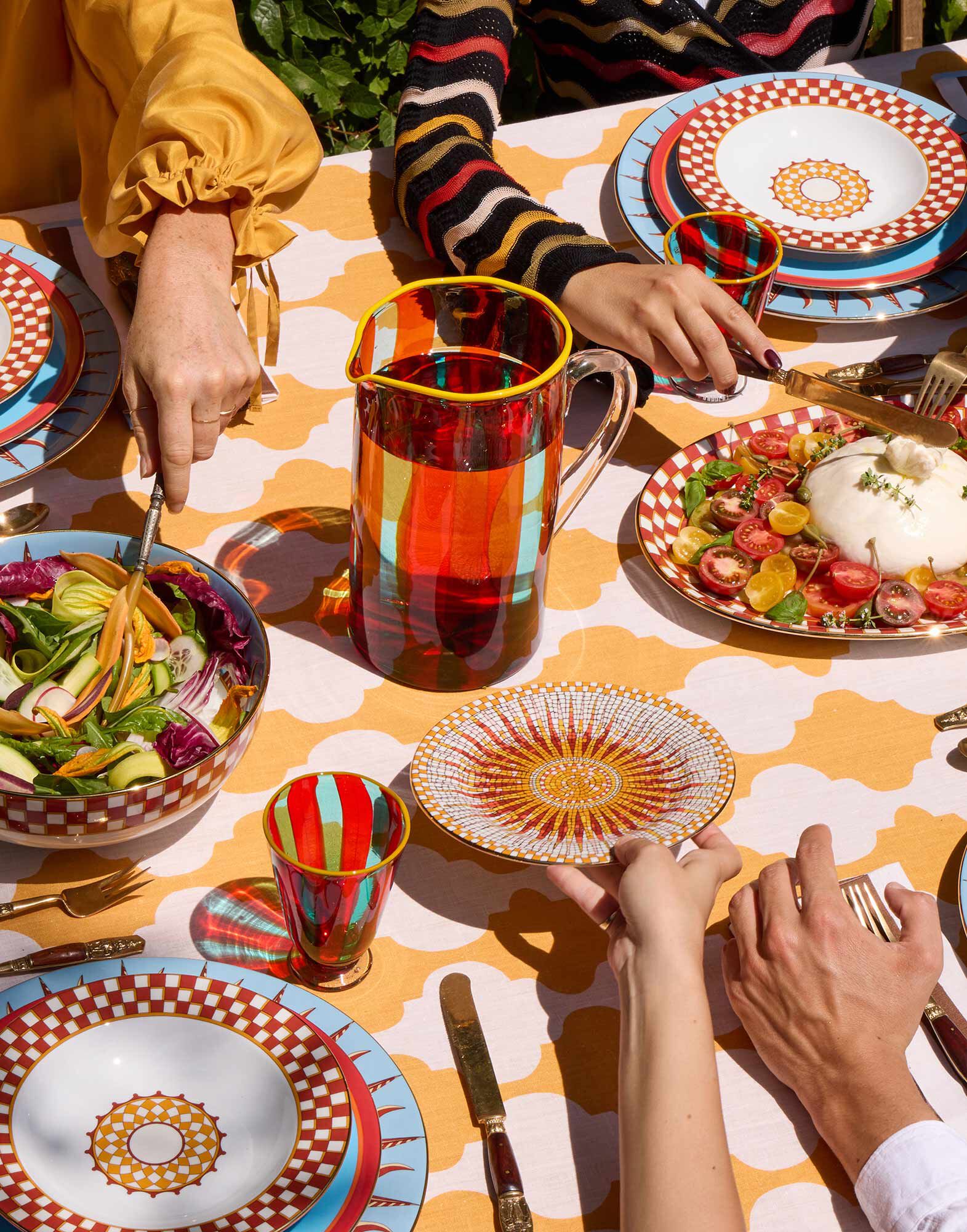 La DoubleJ Dessert Plates Set Of 2 Sunrays Multicolor DES0002CER001SNR01MU01