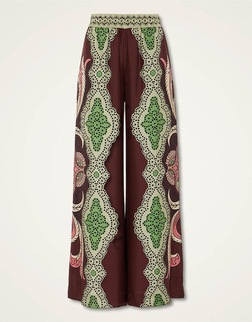 La DoubleJ Palazzo Pants Portal Placée Brown TRO0026SIL006POR02BR11