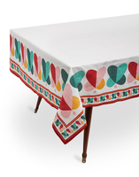 La DoubleJ Medium Tablecloth &#40;180x280&#41; Farfalle Ring &#40;Placed&#41; TBC0002LIN001FAR0005