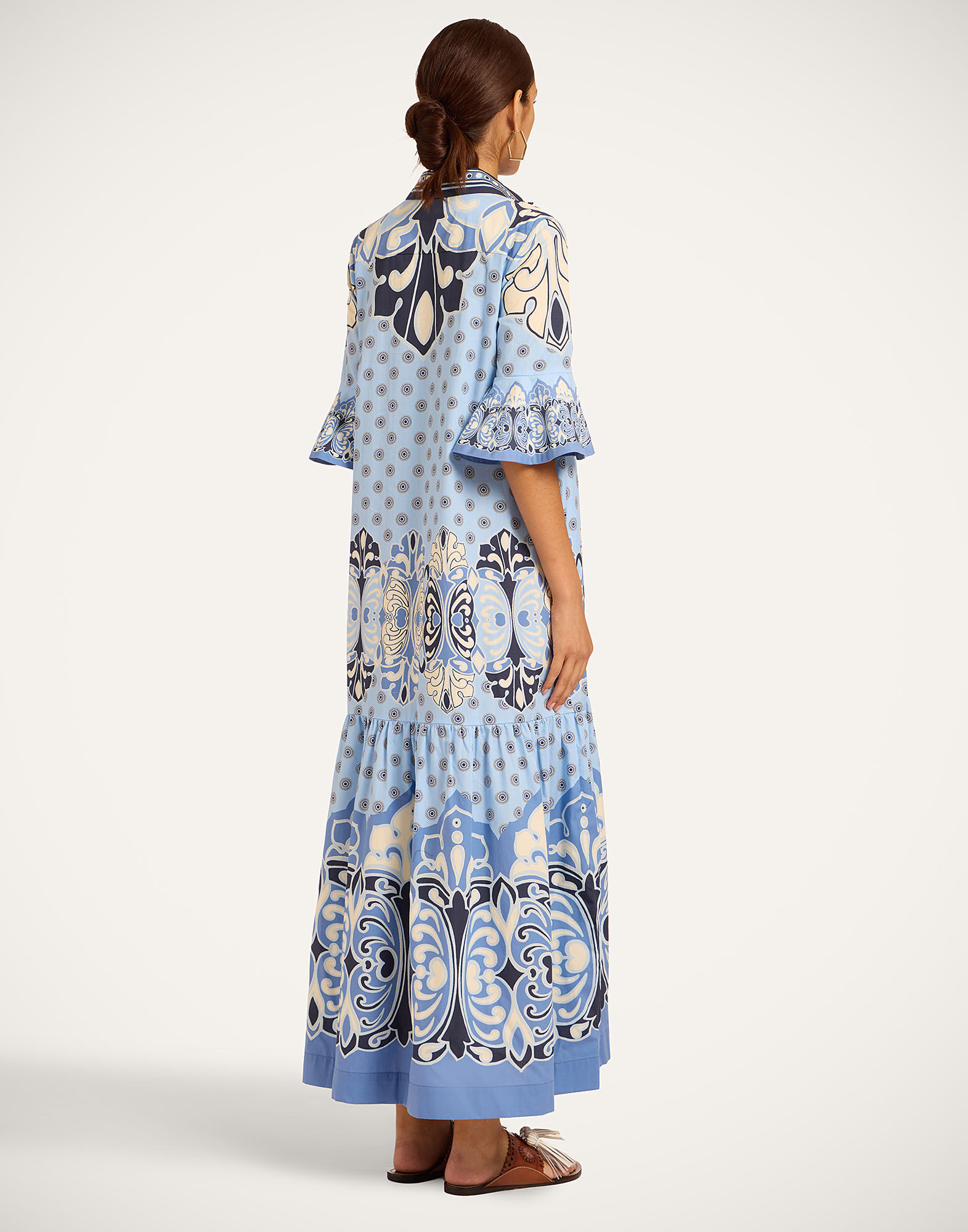 La DoubleJ Artemis Dress Cocoon Plac&eacute;e Blue DRE0201COT097COC02BU03