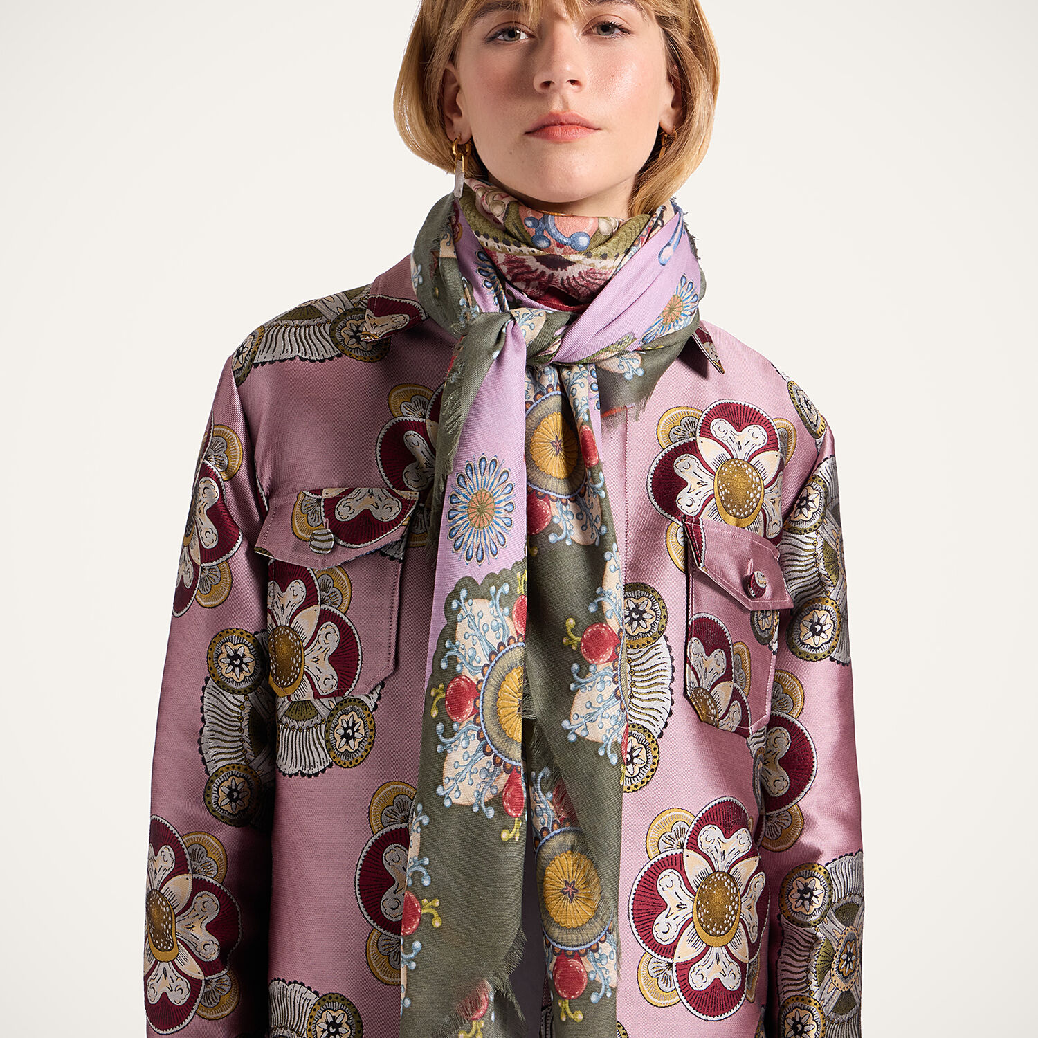 La Doublej Square Scarf In Pink
