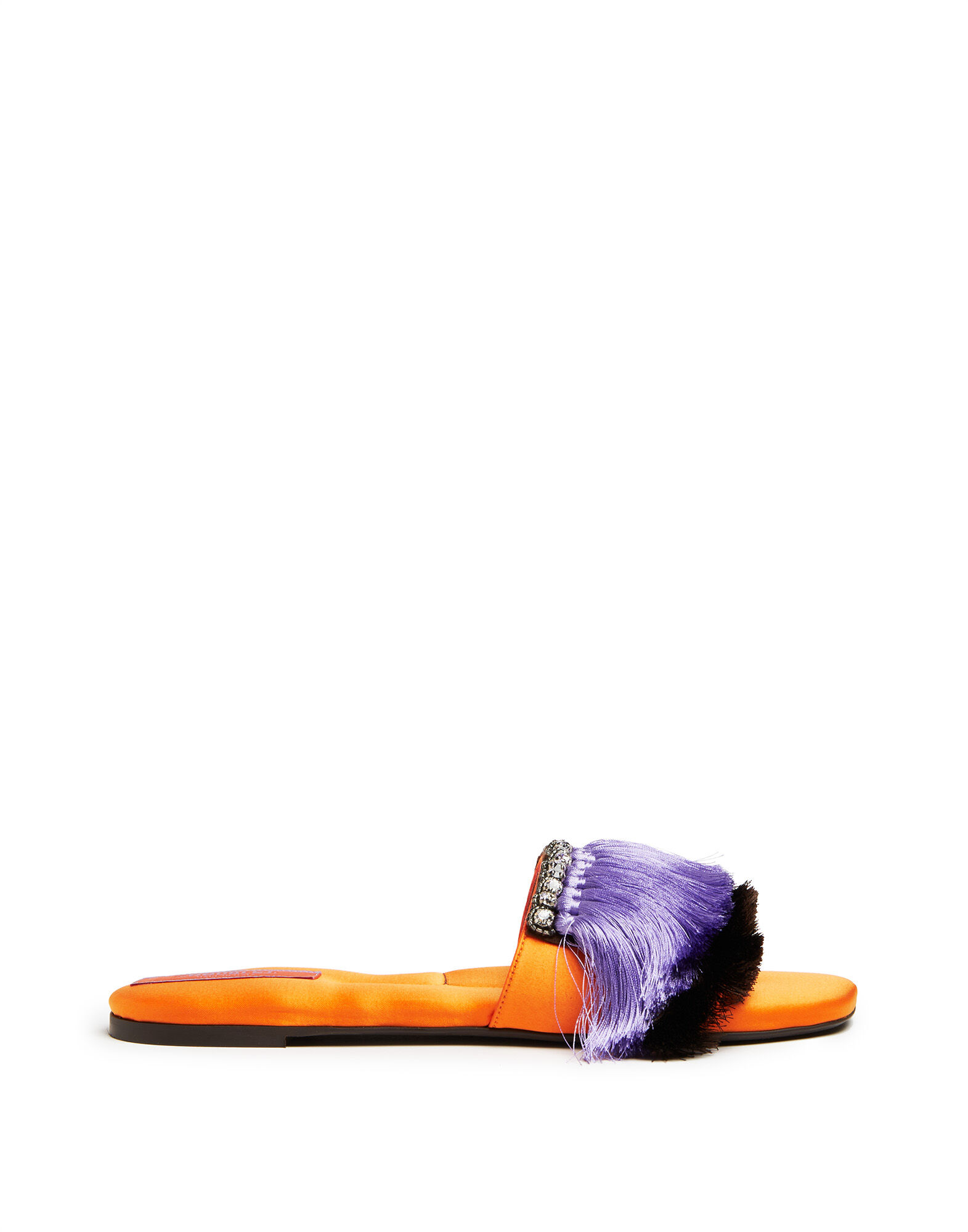 La DoubleJ Fringe Slipper Arancio / Lilla SHO0039RAS007MUL0056