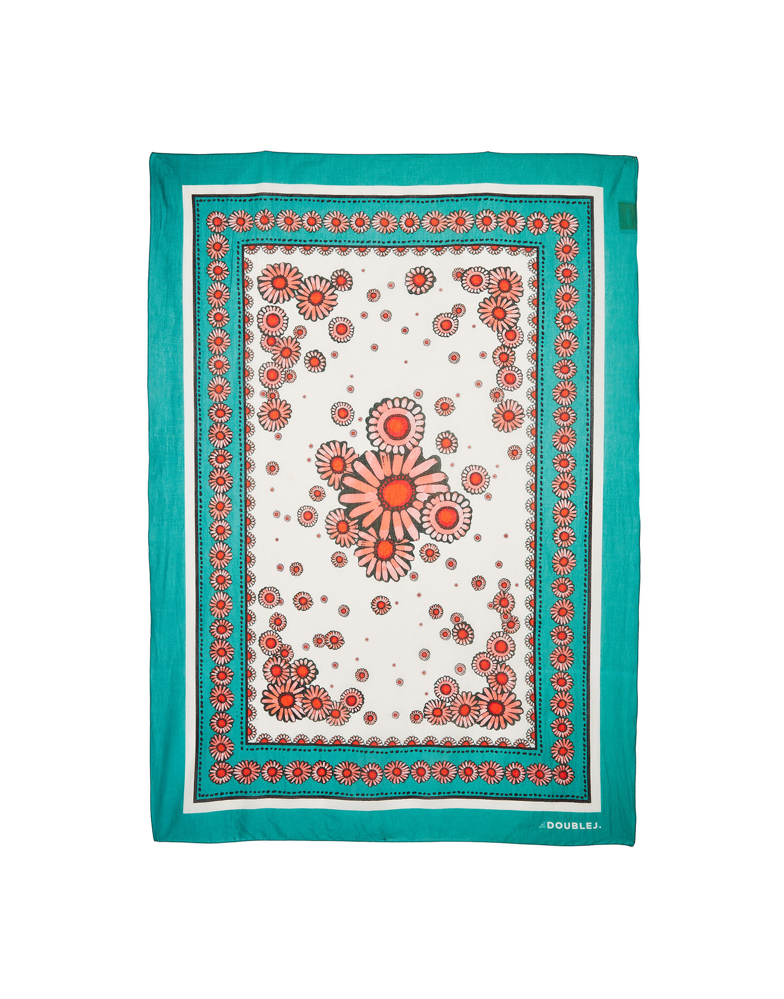 La DoubleJ Pareo (98X140) Daisy Plac&eacute;e Turquoise SCA0020COT021DAY0008