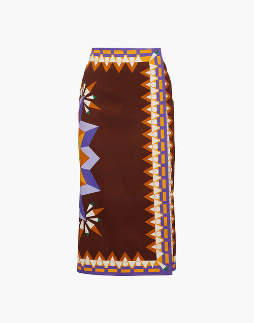 La DoubleJ 2-Way Pareo Skirt Sunset Moro Plac&eacute;e SKI0075COT037SUS0002