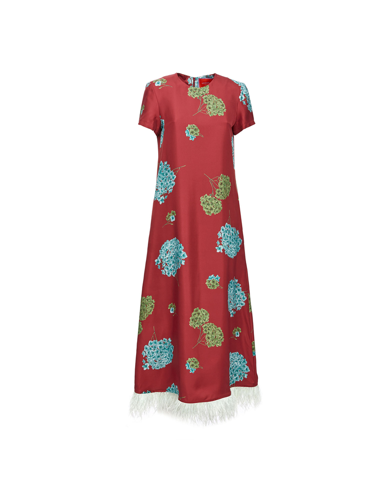 La DoubleJ Swing Dress (With Feathers) La DoubleJ Swing Dress (With Feathers) Ortensia Bordeaux DRE0316SIL001ORT0004