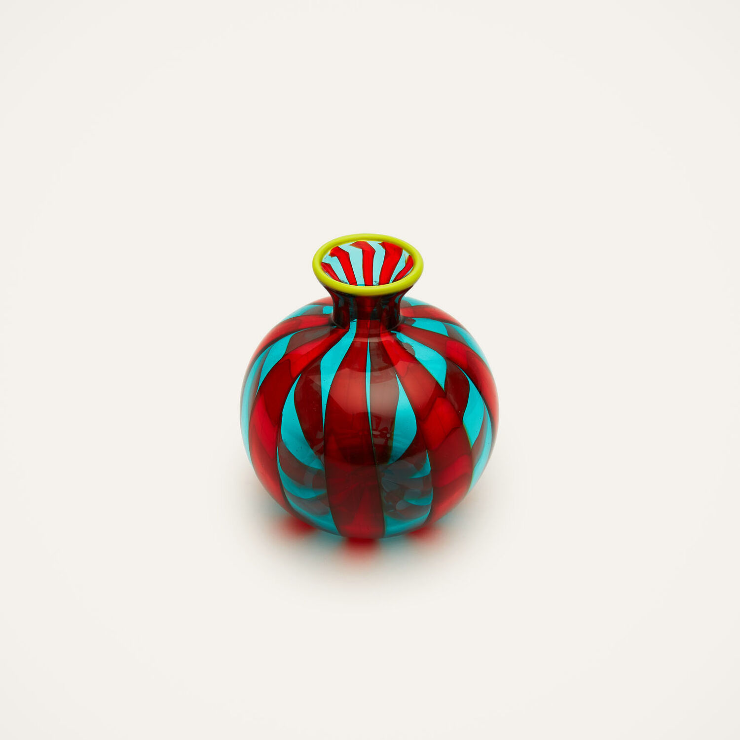La Doublej Mini Ciccio Glass Vase In Red/turquoise